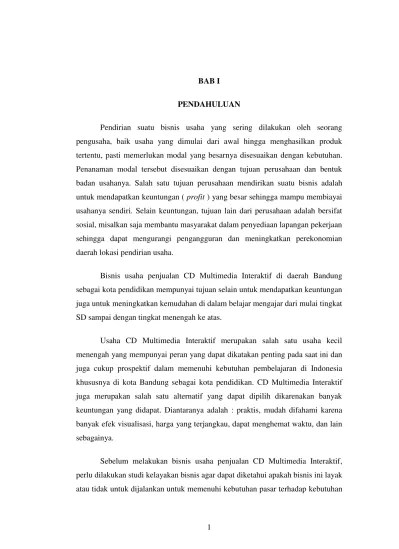 This report aims to inform the . Top Pdf Laporan Studi Kelayakan Bisnis 1 123dok Com