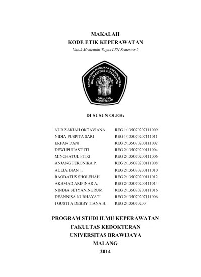 Benarkah dipandang dari segi etis, hak asasi, dan. Top Pdf Makalah Kode Etik Keperawatan Program St 123dok Com