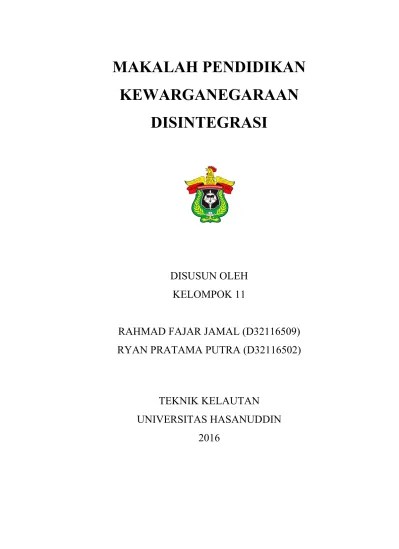 Contoh yang lebih konkrit adalah ketika kita mengurus ktp. Contoh Makalah Pkn Pendidikan Kewarganegaraan Docx