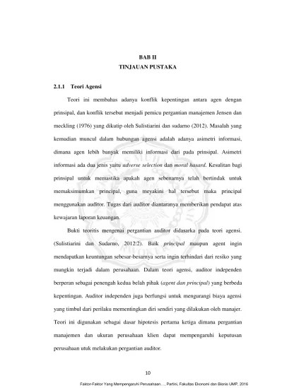 Top PDF 10 BAB II TINJAUAN PUSTAKA 2.1.1 Teori Agensi - 123dok.com