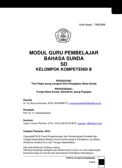 Naon pangna datangna téh rerencepan, hadéna hidep maca éta novel nepi . Top Pdf Modul Guru Pembelajar Bahasa Sunda Smasmk 123dok Com