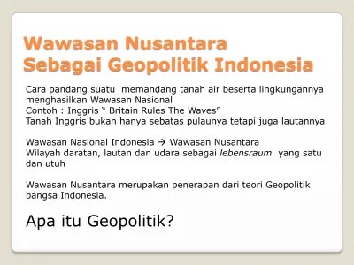 Soobee72pl dan 3 orang menganggap . Bab X Geopolitik Indonesia