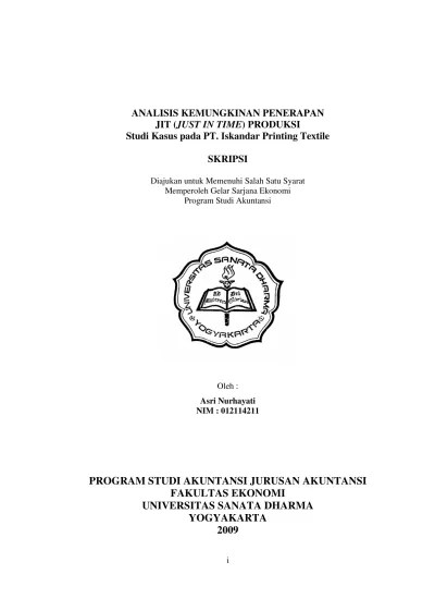 Sistem kanban memungkinkan pengiriman just in time pada. Penerapan Sistem Just In Time Terhadap E