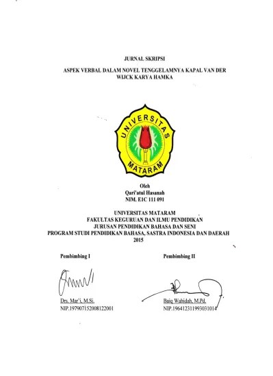 Maybe you would like to learn more about one of these? Relevansi Pemikiran Hamka Dengan Pendidikankarakter Analisis Novel Tenggelamnya Kapalvan Der Wijck
