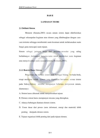 Pendefinisian batas secara hukum (legally defined boundaries) 6. Bab Ii Landasan Teori Menurut Sutanta 2003 Secara Umum Sistem Dapat Didefinisikan Sistem Sebagai Jaringan Kerja Dari Prosedur Prosedur Yang Saling