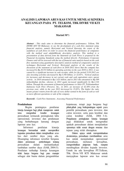 Analisis Fundamental Laporan Arus Kas Cash Flow Identifikasi Masalah Berdasarkan latar belakang yang telah diuraikan diatas diketahui bahwa.