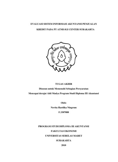 Top PDF Evaluasi Sistem Informasi Akuntansi Penjualan Kredit - 123dok.com