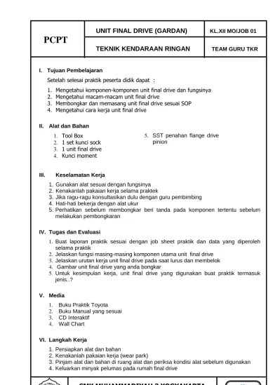 Nama rangkaian didalam coil pengapian adalah. Job Sheet Teknik Kendaraan Ringan Pekerj
