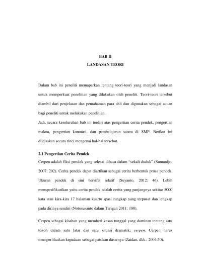 Merangkai kata yang bermakna ternyata tidak . Bab Ii Landasan Teori Dalam Bab Ini Peneliti Memaparkan Tentang Teori Teori Yang Menjadi Landasan