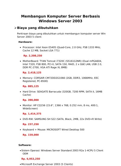 Membangun Komputer Server Berbasis Windows Server 2003
