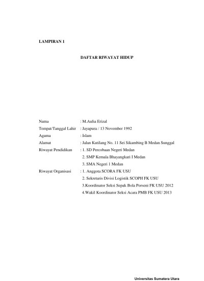 File dokumen dalam format pdf dan docx. Contoh Daftar Riwayat Hidup Docx