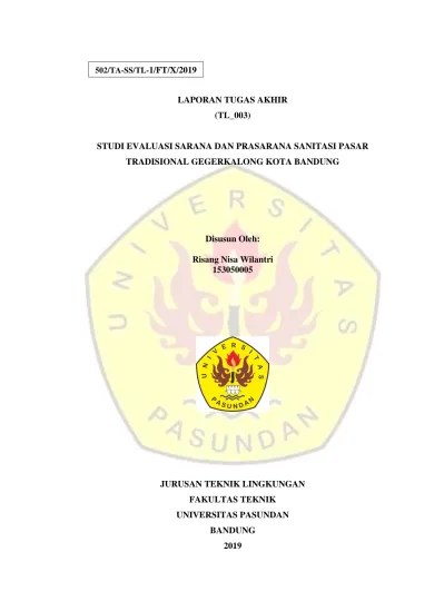 Mengintegrasikan semua program dan kegiatan di internal kementerian desa, pdt dan. Laporan Tugas Akhir Tl 003 Studi Evaluasi Sarana Dan Prasarana Sanitasi Pasar Tradisional Gegerkalong Kota Bandung