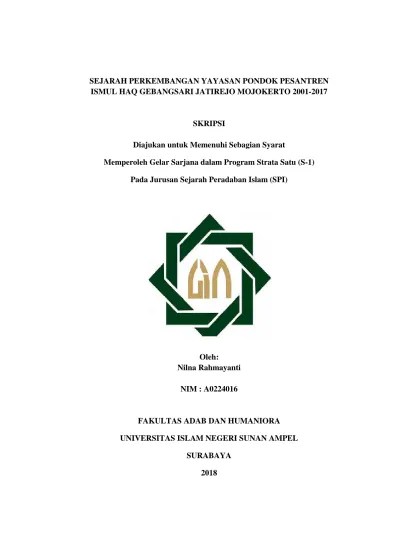 Anda dapat membantu wikipedia dengan mengembangkannya. Sejarah Perkembangan Yayasan Pondok Pesantren Ismul Haq Gebangsari Jatirejo Mojokerto 2001 2017