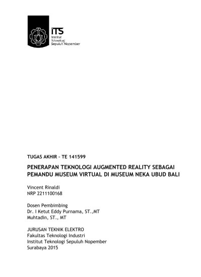 Tiga contoh ini hanya terkait dengan pemakaian tanda koma, bukan . Penerapan Teknologi Augmented Reality Sebagai Pemandu Museum Virtual Di Museum Neka Ubud Bali