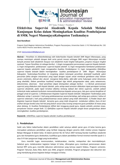 Supervisor dalam supervisi akademik berdasarkan pengalaman mengajar yang dimiliki dalam memberikan pembelajaran. Top Pdf Efektivitas Supervisi Akademik Kepala Sekolah Melalui Kunjungan Kelas Dalam Meningkatkan Kualitas Pembelajaran Di Smk Negeri Manonjayakabupaten Tasikmalaya 123dok Com