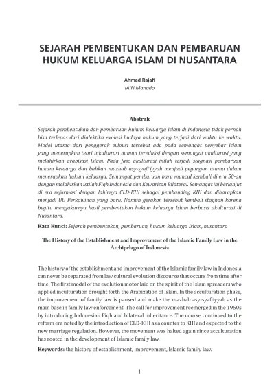 ®bustanul arifin, pelembagaan hukum islam di indonesia. Top Pdf Sejarah Pembentukan Dan Pembaruan Hukum Keluarga Islam Di Nusantara 123dok Com