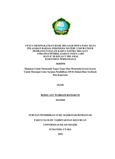 Upaya meningkatkan hasil belajar siswa pada mata pelajaran bahasa