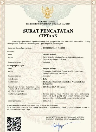 Bagian proyek pembinaan bahasa dan sastra indonesia dan daerah bali tahun 1990/1991. Bladbadan Dinamika Semantik Dan Pragmatik Dalam Bahasa Bali