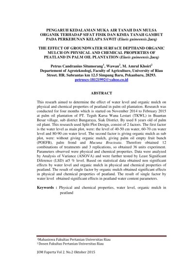 • pengambilan contoh tanah gambut di lapang untuk analisis sifat . Pengaruh Kedalaman Muka Air Tanah Dan Mulsa Organik Terhadap Sifat Fisik Dan Kimia Tanah Gambut Pada Perkebunan Kelapa Sawit Elaeis Guineensis Jacq