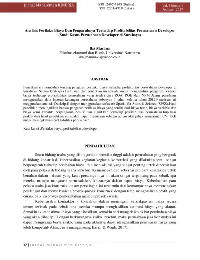 Dalam kasus ini, seorang atasan. Top Pdf Analisis Perilaku Biaya Dan Pengaruhnya Terhadap Profitabilitas Perusahaan Developer Studi Kasus Perusahaan Developer Di Surabaya 123dok Com