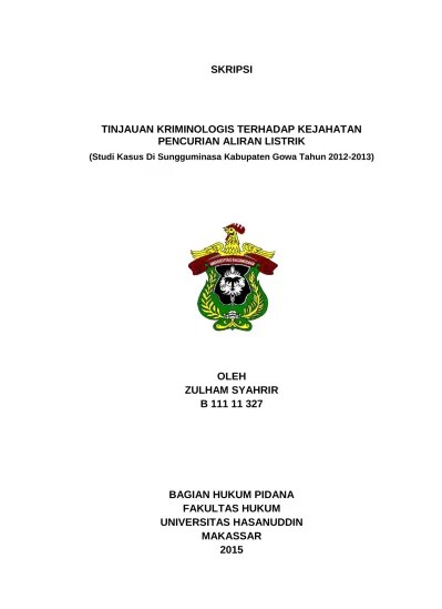 Sistem hukum di indonesia menganut aliran rechtsvinding yang . Top Pdf Tinjauan Kriminologis Terhadap Kejahatan Pencurian Aliran Listrik Studi Kasus Di Sungguminasa Kabupaten Gowa Tahun 2012 2013 123dok Com