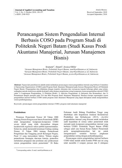 (studi kasus pada organisasi aiesec indonesia). Pengendalian Internal Coso Dan Cobit