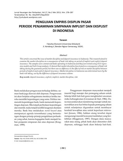 Biaya yang dikeluarkan untuk membeli barang habis pakai seperti kertas, bolpoin, dan … Pengujian Empiris Disiplin Pasar Periode Penjaminan Simpanan Implisit Dan Eksplisit Di Indonesia