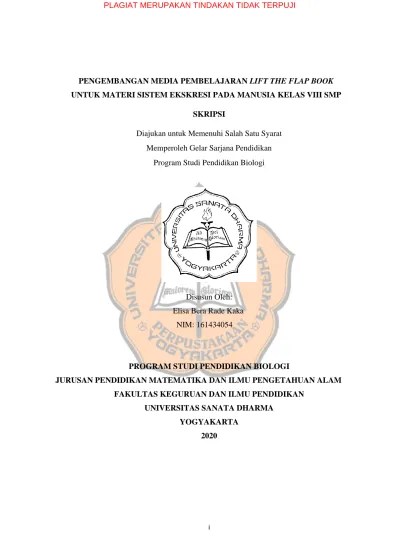 Sistem ekskresi manusia merupakan salah satu materi ipa kelas 8 smp/mts kurikulum 2013. Top Pdf Pengembangan Media Pembelajaran Lift The Flap Book Untuk Materi Sistem Ekskresi Pada Manusia Kelas Viii Smp 123dok Com