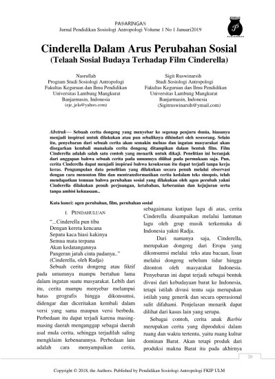 Pada kesempatan kali ini admin akan menjelaskan kepada sahabat kbi, mengenai contoh teks dalam bahasa inggris yang berhubungan dengan . Cinderella Dalam Arus Perubahan Sosial Telaah Sosial Budaya Terhadap Film Cinderella