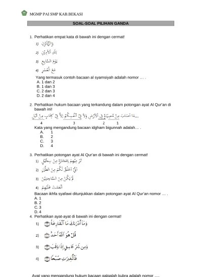 Portal jurnal upi adalah kumpulan jurnal ilmiah yang terbit di universitas pendidikan indonesia Soal Soal Pilihan Ganda Yang Termasuk Contoh Bacaan Al Syamsiyah Adalah Nomor A 1 Dan 2 B 1 Dan 3 C 2 Dan 3 D 2 Dan 4