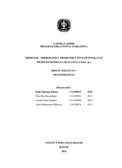 Dengan adanya keamanan jaringan hostpot dan mikrotik di kantor balai desa. Mikrotik Mikrokapsul Probiotik Untuk Peningkatan Produksi Budidaya Ikan Lele Clarias Sp