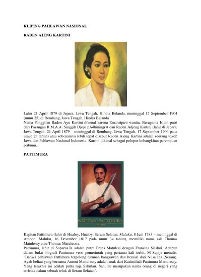 Compnet download kliping pahlawan nasional pdf tugas pahlawan kemerdekaan . Kliping Pahlawan Nasional Raden Ajeng Kartini