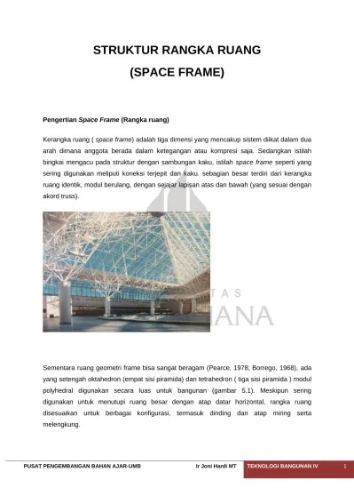 Pdf | truss atau rangka batang ada dua macam yaitu plane truss dan. Space Frame
