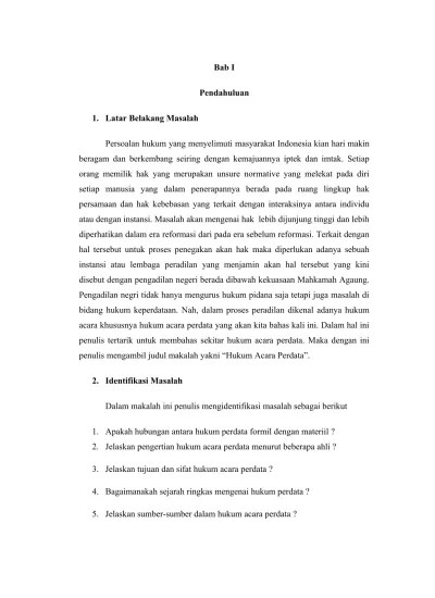 Pembuktian merupakan salah satu agenda dalam persidangan dimana para. Top Pdf Makalah Hukum Acara Perdata 123dok Com