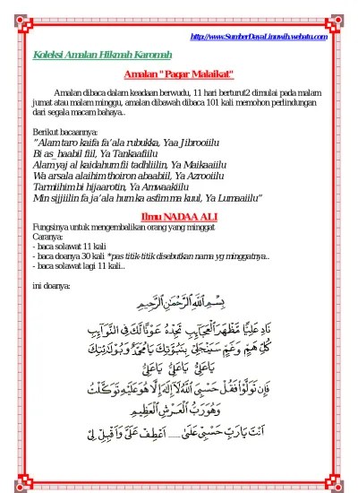 Koleksi Amalan Hikmah Karomah Pdf Document Kitab kitab kumpulan doa-doa shalawat dan amalan wirid.