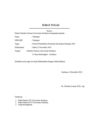 3 contoh surat permohonan beasiswa yang baik dan benar. Surat Tugas Studi Banding