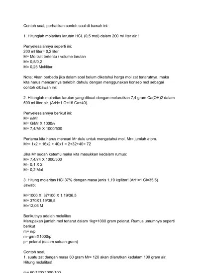 Dan di dalam rumus molaritas molalitas normalitas dan fraksi mol suatu larutan terdapat rumus molaritas campuran rumus molaritas dari persen . Beton Geopolimer Berbahan Dasar Fly Ash Dengan Molaritas 8 Mol 1 5 Dan 12 Mol 1 5 Tahan Terhadap Agresifitas Air Laut Selat Madura