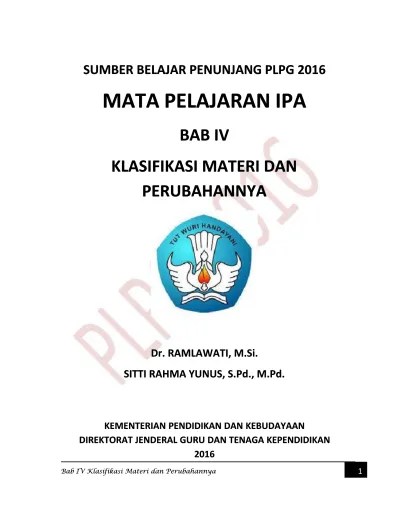 Ipa modul 3 klasifikasi materi dan perubahannya. Top Pdf Bab 4 Klasifikasi Materi Dan Perubahannya 123dok Com
