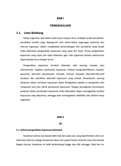 Manajemen jilid 1, edisi 5, erlangga, jakarta. Teori Pengambilan Keputusan Kelompok Docx