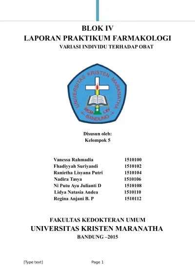 Percobaan v – Variasi Individu Terhadap Obat