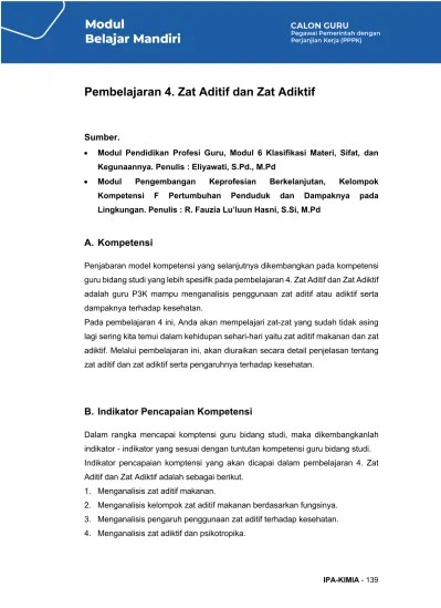 Biologi berbasis android pada materi zat aditif dan zat adiktif sangat valid . Bahan Ajar Smp Ipa Zat Aditif Dan Adiktif