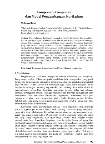 Pengembangan kurikulum berkenaan dengan model kurikulum yang. Model Dan Organisasi Pengembangan Kurikulum Pendahuluan