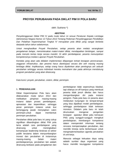 Evaluasi laporan lhkasn triwulan iv. Contoh Proposal Proyek Perubahan Diklat Pim Ii