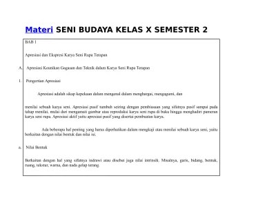 Maybe you would like to learn more about one of these? Top Pdf Materi Seni Budaya Kelas X Semester 2 123dok Com