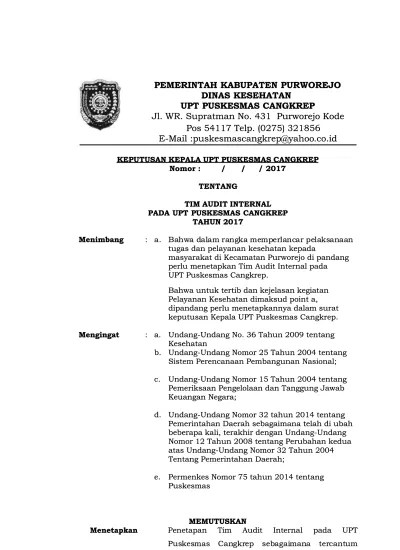 1.2.5.j sk penerapan manajemen resiko ok.doc. Top Pdf 3 1 1 1 Sk Tim Manajemen Mutu Puskesmas 123dok Com