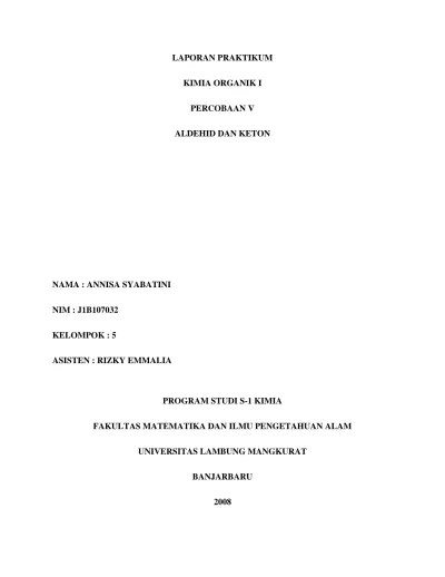 Karbohidrat terdiri dari 3 kelompok yaitu monosakarida, disakarida, dan polisakarida. Top Pdf Laporan Praktikum Aldehid Dan Keton 123dok Com