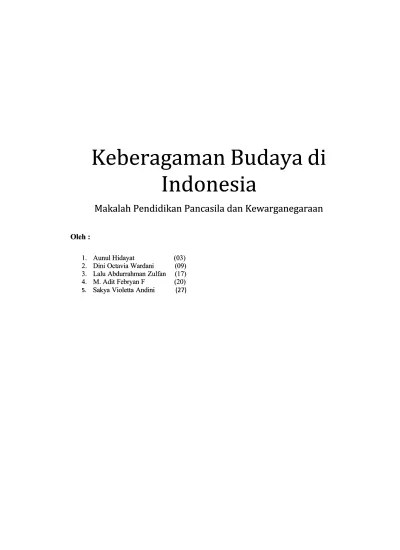 Contoh religi adalah lapis dalam dari budaya. Top Pdf Keberagaman Budaya Di Indonesia Ppkn 123dok Com