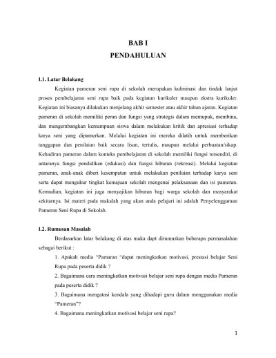 Umumnya struktur kepanitiaan sebuah pameran terdiri dari panitia inti dan. Makalah Pameran Seni Rupa Untuk Sma Kela