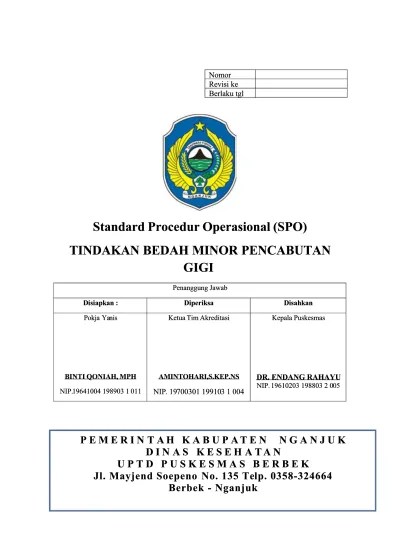 Sop sub bagian tata usaha rsud soedarso. Top Pdf 279607601 Sop Layanan Klinis Gigi 123dok Com