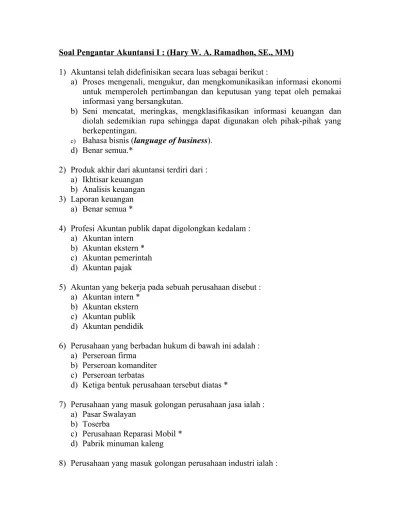 kunci jawaban praktikum pengantar akuntansi 1 edisi 5 selvy monalisa guru galeri. Top Pdf Bank Soal Pengantar Akuntansi 1 123dok Com